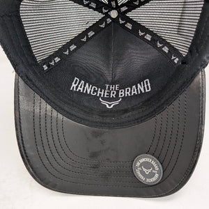 Gorra Ranch & Corral Logo Metal Negra Gamuza Trucker Semicurva Snapback