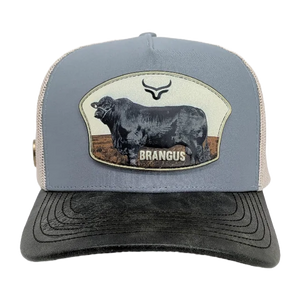Gorra Ranch & Corral Brangus Azul Negro Trucker Semicurva Snapback