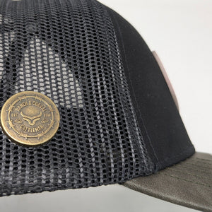 Gorra Ranch & Corral Brangus Azul Negro Trucker Semicurva Snapback