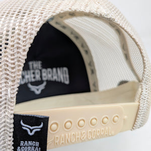Gorra Ranch & Corral Brangus Azul Negro Trucker Semicurva Snapback