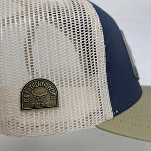 Gorra Ranch & Corral David Alonso Azul Marino Verde Trucker Semicurva Snapback