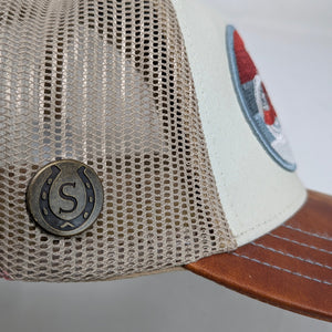 Gorra Stetson Motorcycle Crema Cafe Trucker Semicurva Snapback