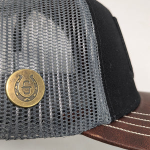 Gorra Stetson Rider Negro Gris Trucker Semicurva Snapback