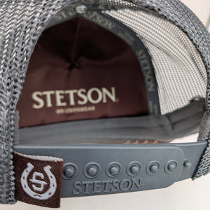 Gorra Stetson Rider Negro Gris Trucker Semicurva Snapback