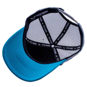 Gorra Fifth Ranch Rodeo Negro Turquesa Trucker