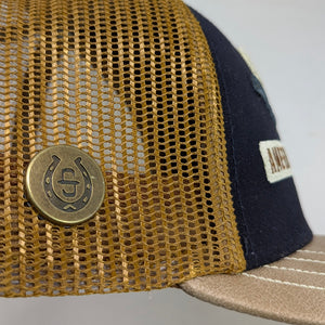 Gorra Stetson American Heritage Azul Marino Beige Trucker Semicurva Snapback
