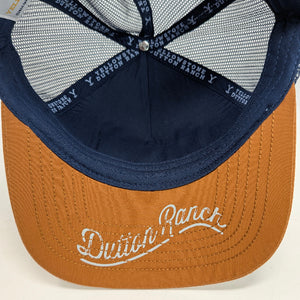 Gorra Yellowstone DR Montana Gris Azulado Mostaza Trucker Semicurva Snapback