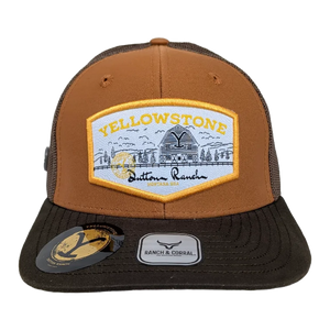 Gorra Yellowstone Ranch Naranja Quemado Café Trucker Semicurva Snapback