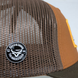 Gorra Yellowstone Ranch Naranja Quemado Café Trucker Semicurva Snapback