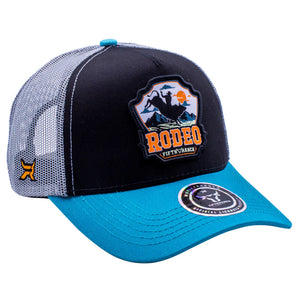 Gorra Fifth Ranch Rodeo Negro Turquesa Trucker