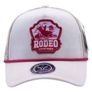 Gorra Fifth Ranch Rodeo Marfil Rojo Trucker