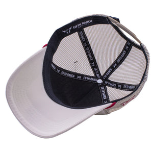 Gorra Fifth Ranch Rodeo Marfil Rojo Trucker