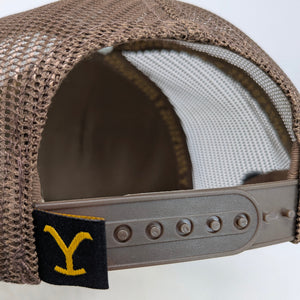 Gorra Yellowstone Bison Ranch Crema Café Trucker Semicurva Snapback