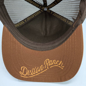 Gorra Yellowstone Dutton Ranch Patch Crema Naranja Trucker Semicurva Snapback