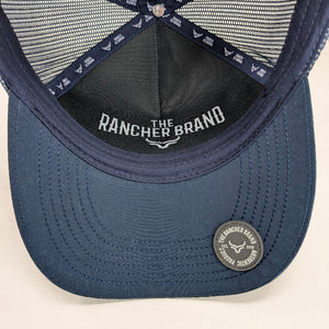 Gorra Ranch & Corral Border Collie Crema Azul Marino Trucker Semicurva Snapback