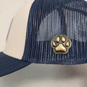 Gorra Ranch & Corral Border Collie Crema Azul Marino Trucker Semicurva Snapback