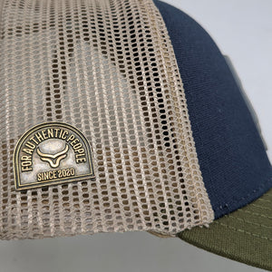 Gorra Ranch & Corral Siberian Husky Azul Marino Verde Olivo Trucker Semicurva Snapback