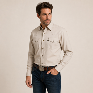 Camisa Vaquera Hombre Arena Regular Fit