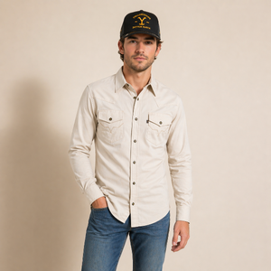 Camisa Vaquera Hombre Arena Slim Fit