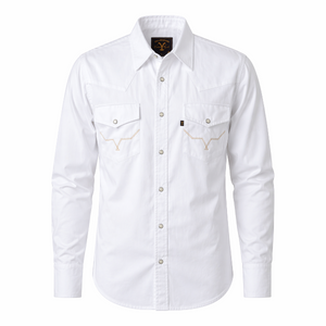 Camisa Vaquera Hombre Blanco Slim Fit
