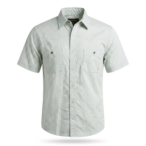 Camisa Vaquera Hombre Verde Manga Corta