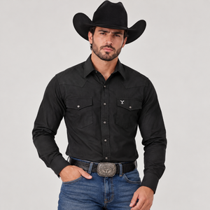 Camisa vaquera color negro marca yellowstone