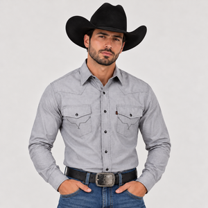 Camisa vaquera marca yellowstone gris jaspe