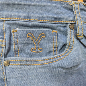 Jeans Hombre Azul Claro Bleach Bootcut Stretch