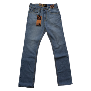 Jeans Hombre Azul Claro Bleach Bootcut Stretch