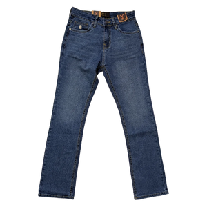 Jeans Hombre Azul Bleach Bootcut Stretch