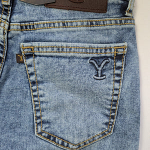Jeans Mujer Azul Claro Acid Wash Wide Leg Stretch