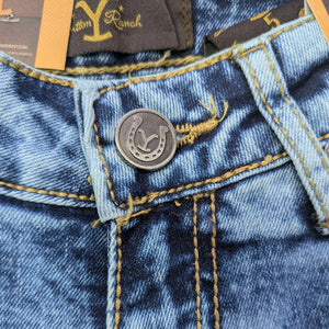 Jeans Mujer Azul Claro Acid Wash Wide Leg Stretch