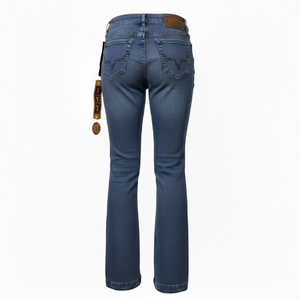 Jeans Mujer Azul Claro Bleach Flare Stretch