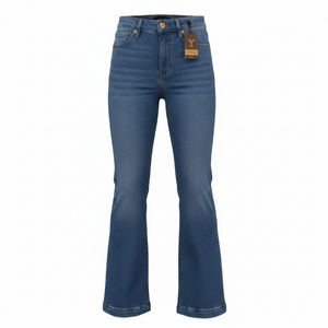 Jeans Mujer Azul Claro Bleach Flare Stretch