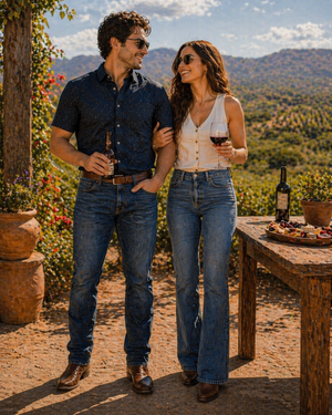Jeans Mujer Azul Claro Bleach Flare Stretch
