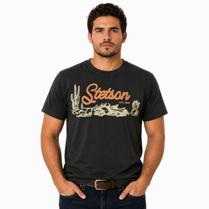 T-shirt Stetson manga corta negro