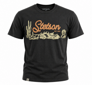 T-shirt Stetson manga corta negro