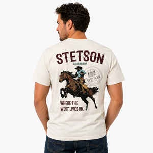 T-shirt Stetson manga corta blanca