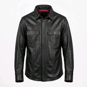 Sobrecamisa "Tierra Brava" Negra,  100% piel borrego pelibuey